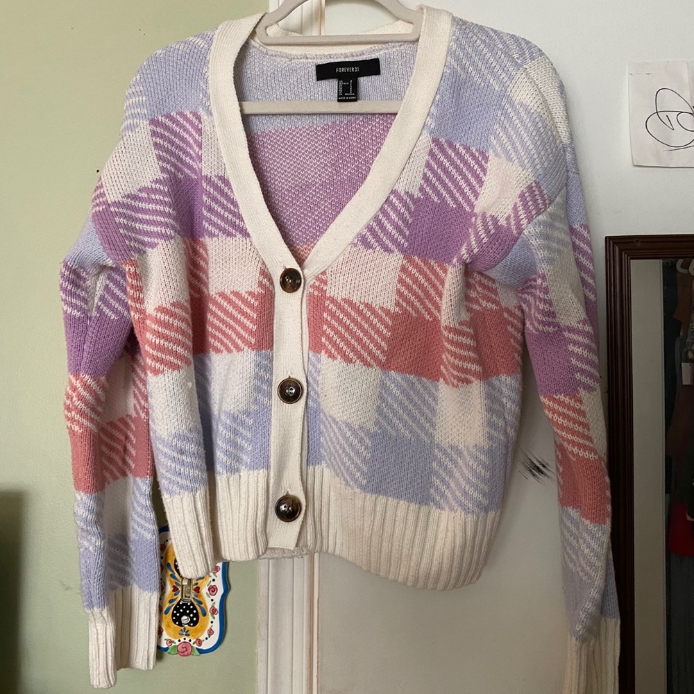 F21 Preppy Pastel Cardigan